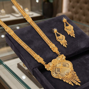 Vente en gros de bijoux en or 14K18K24K, bijoux de mode, design turc traditionnel, ensemble de bijoux longs, ensemble de bijoux de style Dubaï, Oro Joyeria - Product Image 5