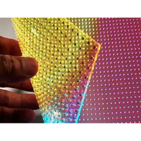 Promotion Écran LED Transparent Flexible Adhésif Intérieur P6.25 P8 P10 pour Fenêtre en Verre, Film LED Transparent Flexible