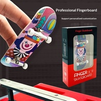 Mini Skateboard de Bureau en Bois Créatif de Qualité Professionnelle avec Roues et Roulements en Érable, Plateau de 30 mm, Longueur de 100 mm, Style Double-Kick
