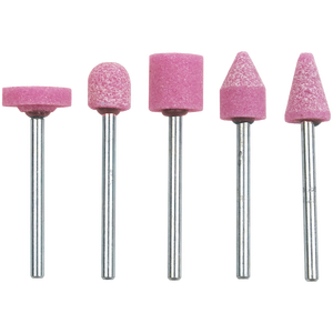 SÉRIE DE ROUES ABRASIVES 'PG'-Jeu de 5 meules de meulage et de polissage en résine de diamant et de carbure de silicium à tige Ø 6 mm - Product Image 1