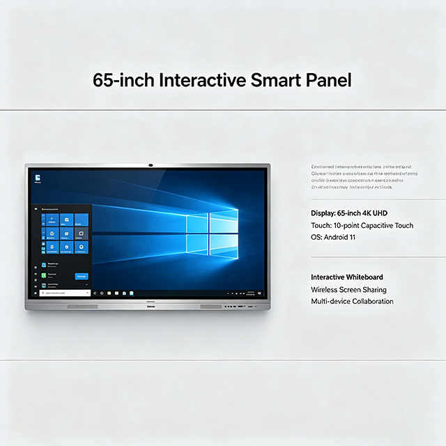 High Demand 65 Inch Interactive Whiteboard with Built-in 48MP Camera and 20-Point Touch Screen for School