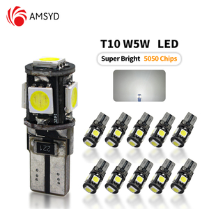 Ampoules LED T10 Canbus 5 SMD 5050 Blanc Bleu <span class=keywords><strong>Rouge</strong></span> W5W 194 168 sans erreur, 12V DC, avec décodeur pour feux de position <span class=keywords><strong>et</strong></span> clignotants - Product Image 1
