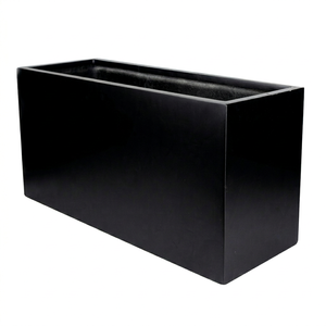 Maceta Cuadrada Negra Resistente de Acero Galvanizado, Estilo Americano Moderno, Jardinera para Exteriores, Capacidad Personalizada, Decoración Elegante - Product Image 1