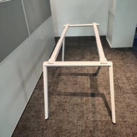 Cadre de table métallique extensible, base de bureau rétractable à pieds inclinés, pied télescopique en métal blanc thermolaqué pour bureau
