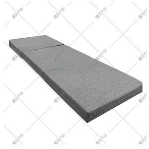 Tapis de sport pliable en trois parties, gris, 90 % fibre de polyester, pour la maison, le bureau et le camping - Product Image 5