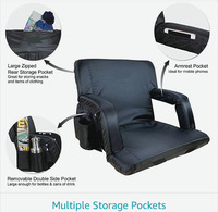 Coussin de siège de stade réglable en gros chaise de plage de camping pliable avec dossier inclinable accoudoir pour gradins de football