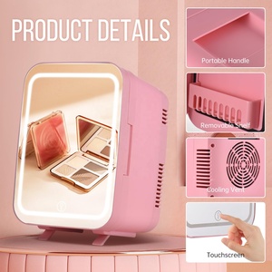 <span class=keywords><strong>Mini</strong></span> Refrigerador Eléctrico Portátil de 4L, Color Rosa, con Puerta de Espejo, Intensidad de Luz Ajustable, Bajo Nivel de Ruido, <span class=keywords><strong>para</strong></span> Uso en Hoteles, Ahorro de Energía - Product Image 4
