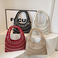 Nouveau sac à main coréen tendance avec rivets, style rétro, sac à bandoulière unique en écaille de tortue et sequins, sac souple