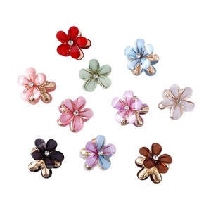 Pince à cheveux fleur en strass en alliage de zinc pour femme, usage quotidien, origine Yiwu, été 2023, coiffe artisanale - Product Image 5