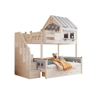 Nouvelle Arrivée <span class=keywords><strong>Lit</strong></span> <span class=keywords><strong>Superposé</strong></span> Moderne en Bois avec Toboggan et Échelle, Pliable, <span class=keywords><strong>Hauteur</strong></span> Réglable, Prise en Charge OEM - Product Image 6