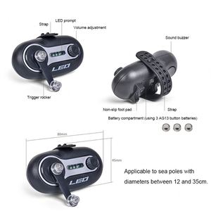 Alarme de pêche électronique sonore et lumineuse, détecteur de morsure pour canne de pêche en mer, accessoires de pêche - Product Image 4