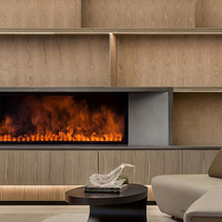 Cheminée électrique à atomisation de flamme simulée par LED, type encastré, pour meuble TV d'intérieur