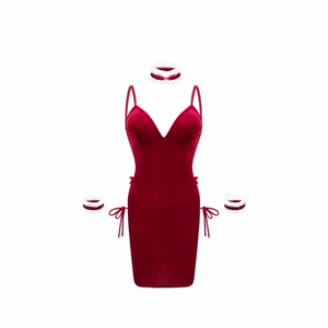 Robe de nuit <span class=keywords><strong>sexy</strong></span> pour femmes, robe élégante à fente haute, <span class=keywords><strong>tenue</strong></span> de soirée clubbing séduisante comme vêtement de nuit - Product Image 2