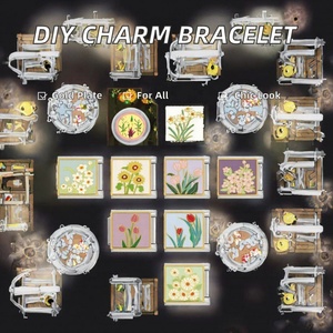 สร้อยข้อมือสไตล์อิตาลีแบบขายส่ง สีทองรัสติก แฟชั่น DIY สแตนเลสลายดอกไม้ สำหรับเป็นของขวัญ - Product Image 2