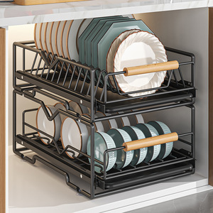Moderno <span class=keywords><strong>Escurridor</strong></span> de Platos Extraíble con Bandeja Deslizable, Organizador de Gabinete de Cocina que Ahorra Espacio - Product Image 4