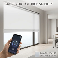 Persianas Eléctricas Inteligentes a Medida para Ventanas, Persianas Automáticas sin Taladro, Persianas Enrollables Motorizadas Inalámbricas con Control Remoto