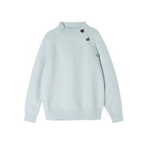 Pull pour filles, automne-hiver 2026, nouvelle arrivée, pull en tricot à col montant pour les grandes filles, couche de base, vêtements pour enfants - Product Image 3