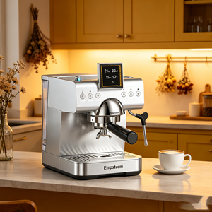 Máquina de Espresso Eléctrica Semiautomática de Aluminio <span class=keywords><strong>Express</strong></span> CB2, <span class=keywords><strong>Cafetera</strong></span> para Cappuccino y Latte, Enchufe Estadounidense, Sistema de Cold Brew, para el Hogar - Product Image 1
