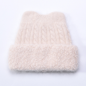 Jxwatcher Bonnet d'hiver tricoté épais personnalisé pour femme, couleur unie, confortable, avec revers, style bonnet doux, couvre-oreilles, pour le <span class=keywords><strong>ski</strong></span> en extérieur, vente en gros - Product Image 1