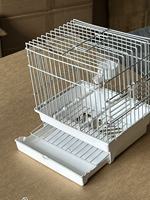 Cage d'exposition pour petits oiseaux en fil métallique massif, peinte, pour expositions professionnelles et transport