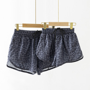 Hot Selling Gym Tennis Parent-Child Sports <b>Short</b> Pants Leopard Print Solid Color Two-Piece Inner Lining <b>Shorts</b> - Product Image 6