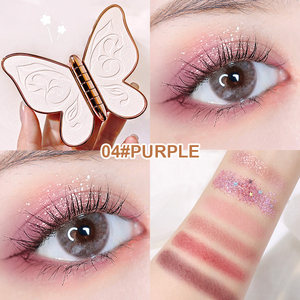 Private Label Butterfly Eye <strong>Shadow</strong> 6 Colors Shimmer Sequins Glitter Matte <strong>Earth</strong> Tone Makeup Custom Eyeshadow Palette - Product Image 5