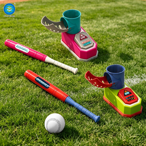 Machine à lancer <span class=keywords><strong>de</strong></span> baseball pour enfants, jouet à commande au pied avec batte et balle, jeu <span class=keywords><strong>de</strong></span> sport intérieur/extérieur pour tout-petits, garçons et filles - Product Image 1