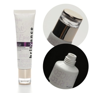 Tube cosmétique en plastique blanc doux au toucher de 22 mm et 30 ml, personnalisé OEM, avec bouchon à vis en acrylique doré pour nettoyant visage et lotion - Product Image 2