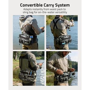 CVLIFE Fishing Waist Pack 10-19L Water Resistant With <b>Rod</b> <b>Holder</b> And Tackle Box For Outdoor Use - Product Image 5