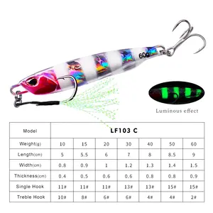 Señuelos DE PESCA DE Metal de hundimiento lento Jigging Jig Bait 1 PC/Lot 10g/20g/30g/40g/50g/60g Divinator Lure - Product Image 3