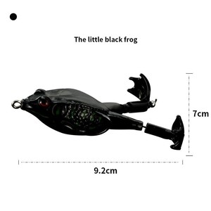 เหยื่อปลอม Luya Soft Bait 13.5 กรัม 9.2 ซม. แบบผิวน้ำ สีดำ ขาหมุนได้ รุ่น Thunder Frog ปรับแต่งพิเศษ - Product Image 5