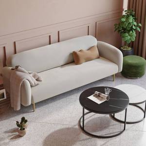 Ensemble de canapés 2 places rose en tissu avec pieds dorés de haute qualité, mobilier de salon pour appartement et hôpital - Product Image 3