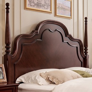 High End Retro Solid Wood Bed French Anna Style King Size 1.8m Double <b>Poster</b> Bed Hand Carved Mahogany Bedroom Furniture - Product Image 1