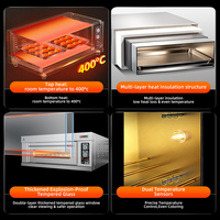 Four à sole commercial à gaz 3 niveaux 3 plateaux, machine de cuisson directe usine, prix compétitif pour le pain, la pizza, les gâteaux, le poulet rôti