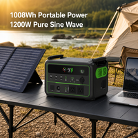 1008Wh 1200W BP120C Stasiun Daya Portabel LiFePO4 Generator Tenaga Surya Gelombang Sinus Murni UPS Cadangan dengan 100W PD untuk Berkemah RV Luar Ruangan