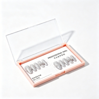 Boîte de rangement double couche en acrylique pour faux ongles, présentoir transparent pour nail art, fournitures de manucure longue durée