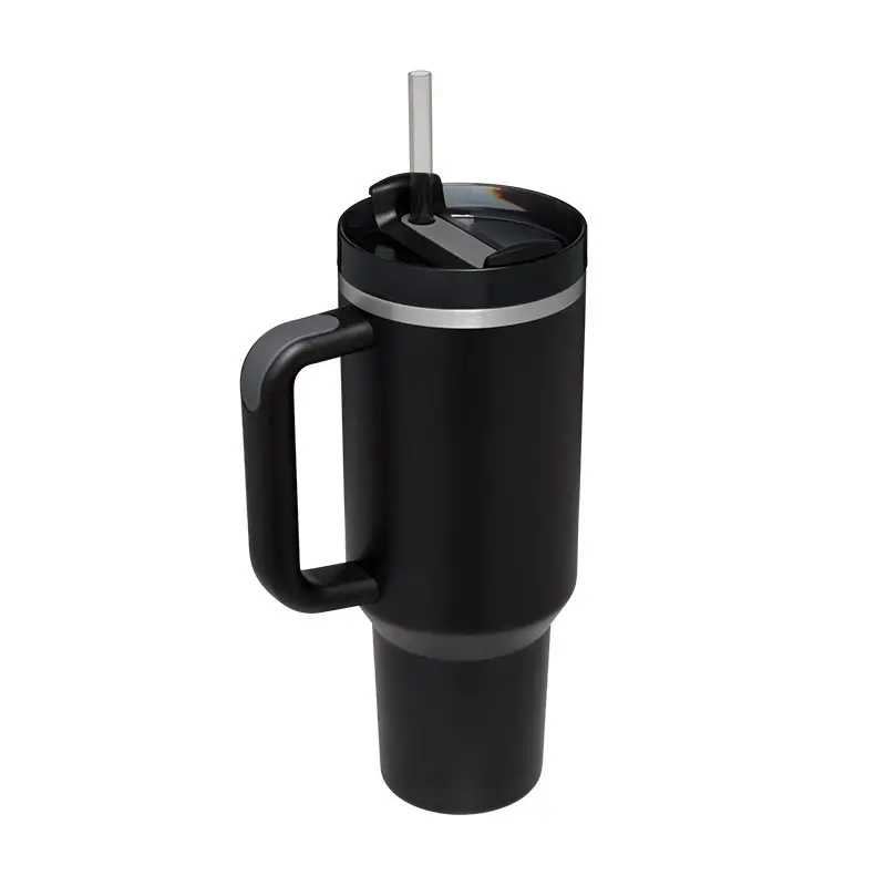 US warehouse Wholesale black Powder Coated In stock RTS 40oz tumbler with handle Multicolor Matte H2.0