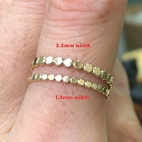 Bagues plates perlées en or 14 carats de qualité supérieure, style bohème, sans ternissement, pour femmes