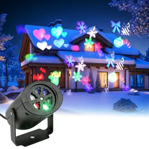 Christmas Snowflake Projector Light Rotating LED Stage Light Outdoor Christmas Halloween Party Holiday Decor Atmosphere Light
