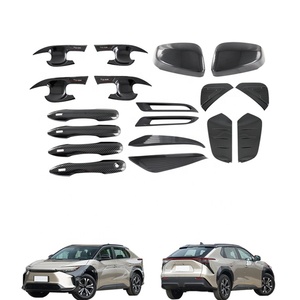 WZXD Car Accessories ABS Carbon Fiber Exterior Kit Cover Trims Mirror Handle Fog <b>Lamp</b> Covers for BZ4X 2023 - Product Image 2