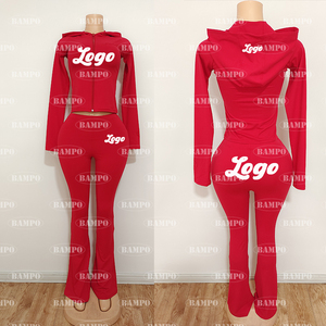 Spring 2026 Custom Rhinestone Logo Jacket Shirt <strong>Leggings</strong> <strong>and</strong> Flare Pants Zip Jacket Tracksuit <strong>Women</strong> Two Piece Outfits <strong>Set</strong> - Product Image 6