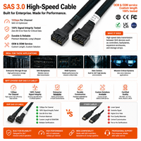 Cable LUNG KAY Mini SAS HD SFF-8643 8i de 12 Gbps, Cable de Datos Interno SAS 3.0 de 72 Pines para Servidor, Almacenamiento, Placa Trasera, HBA, Tarjeta RAID