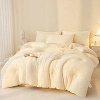 Couette en polyester tricoté, taille double, douceur nuageuse, lavable, moelleuse, ensemble de literie pour toutes les saisons