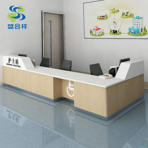 Móveis Hospitalares Comerciais Personalizados, Balcão de Recepção em Metal em Forma de U/Arco, Contemporâneo, Ecológico e Durável para Supermercado - Product Image 3