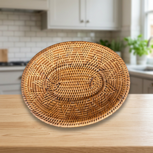 Plato de Servir Ovalado de Bambú Ecológico Hecho a Mano, Estilo Bohemio, Diseño Sólido, el Más Vendido en Indonesia, Vajilla de Bali - Product Image 1