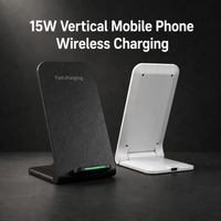 Support de chargeur sans fil 15W avec port Type-C, design pliable, lumière LED, station de charge de bureau 3-en-1 pour smartphones