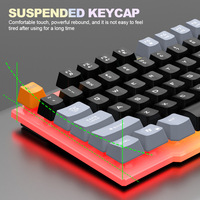 Ensemble clavier et souris de jeu mécanique à LED tricolore RAIKU T26 pour utilisation sur téléphone