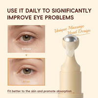 Crème pour les yeux au riz LAIKOU 15g avec applicateur CoolTouch, anti-rides, hydratation intense, cible les rides de déshydratation, extrait de ferment de son de riz