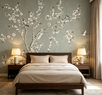 Papier peint mural floral et d'animaux de style chinoiserie vintage chinois, papier peint amovible personnalisé pour salon, chambre à coucher, hôtel, décoration murale intérieure