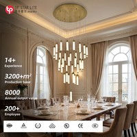 Lustre LED en verre unique et personnalisé, style nordique, 36 lumières, pour décoration suspendue, tube en verre long, escalier, mariage